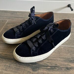 EUC Margaux Velvet Sneaker - Navy Blue - 42.5 M 11.5 M